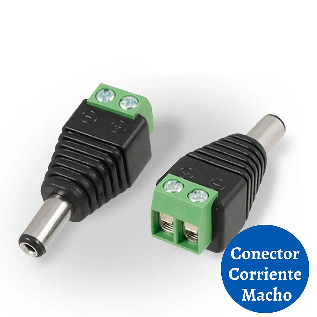Conector Plug Dc Corriente Macho 2.1 Mm 12v X Unidad 